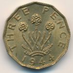 Great Britain, 3 pence, 1944