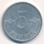 Finland, 5 pennia, 1977