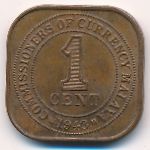 Малайя, 1 цент (1943 г.)