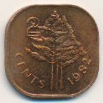 Swaziland, 2 cents, 1982