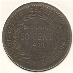 Martinique, 50 centimes, 1897–1922