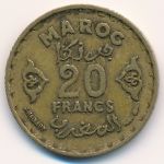 Morocco, 20 francs, 1951