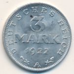 Веймарская республика, 3 марки (1922 г.)
