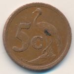 South Africa, 5 cents, 1990