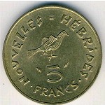 New Hebrides, 5 francs, 1975–1979
