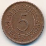 Mauritius, 5 cents, 1987