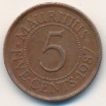 Маврикий, 5 центов (1987 г.)