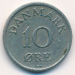 Denmark, 10 ore, 1957