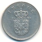 Denmark, 1 krone, 1967
