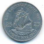 Восточные Карибы, 25 центов (1981–1999 г.)