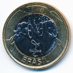 Brazil, 1 real, 2014