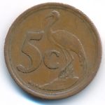 South Africa, 5 cents, 1993