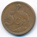 South Africa, 5 cents, 1993