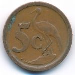 South Africa, 5 cents, 1991