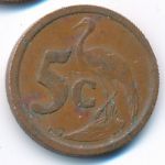 South Africa, 5 cents, 1990