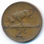 South Africa, 2 cents, 1965