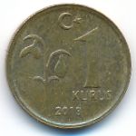 Turkey, 1 kurus, 2013