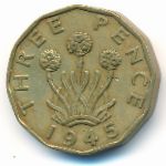 Great Britain, 3 pence, 1945