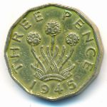 Great Britain, 3 pence, 1945