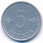 Finland, 5 pennia, 1980