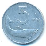 Италия, 5 лир (1954 г.)