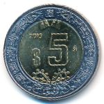 Mexico, 5 pesos, 2011&ndash;2017