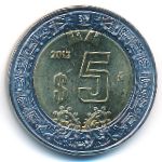 Mexico, 5 pesos, 2013