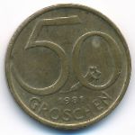 Austria, 50 groschen, 1981