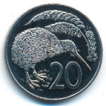 New Zealand, 20 cents, 1968