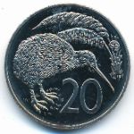New Zealand, 20 cents, 1968