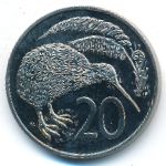 New Zealand, 20 cents, 1968