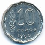 Argentina, 10 pesos, 1963