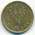 Portugal, 5 escudos, 1989