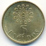 Portugal, 5 escudos, 1990