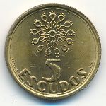 Portugal, 5 escudos, 1997