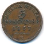 Prussia, 3 pfenning, 1867