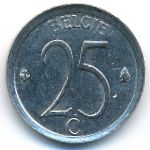 Belgium, 25 centimes, 1965
