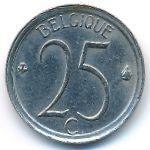 Belgium, 25 centimes, 1966