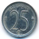 Belgium, 25 centimes, 1966