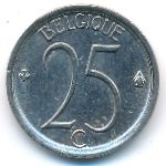 Belgium, 25 centimes, 1968
