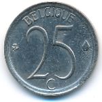 Belgium, 25 centimes, 1968