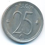 Belgium, 25 centimes, 1968
