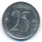 Belgium, 25 centimes, 1968