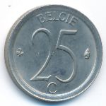 Belgium, 25 centimes, 1970
