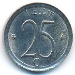 Belgium, 25 centimes, 1973
