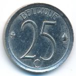 Belgium, 25 centimes, 1974