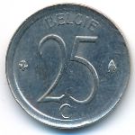 Belgium, 25 centimes, 1974