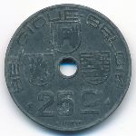 Belgium, 25 centimes, 1943