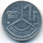 Belgium, 1 franc, 1990