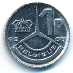 Belgium, 1 franc, 1989